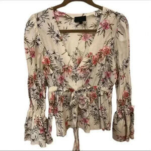 Intermix Women's Rochelle Floral Silk Blend V-Neck Top